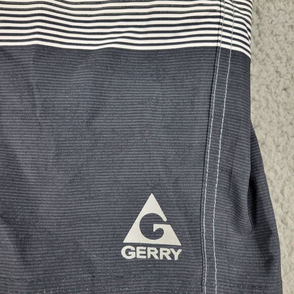 Gerry Mens Medium Swim Board Shorts Gray Flat Front Outdoors Trunks - Picture 2 of 11